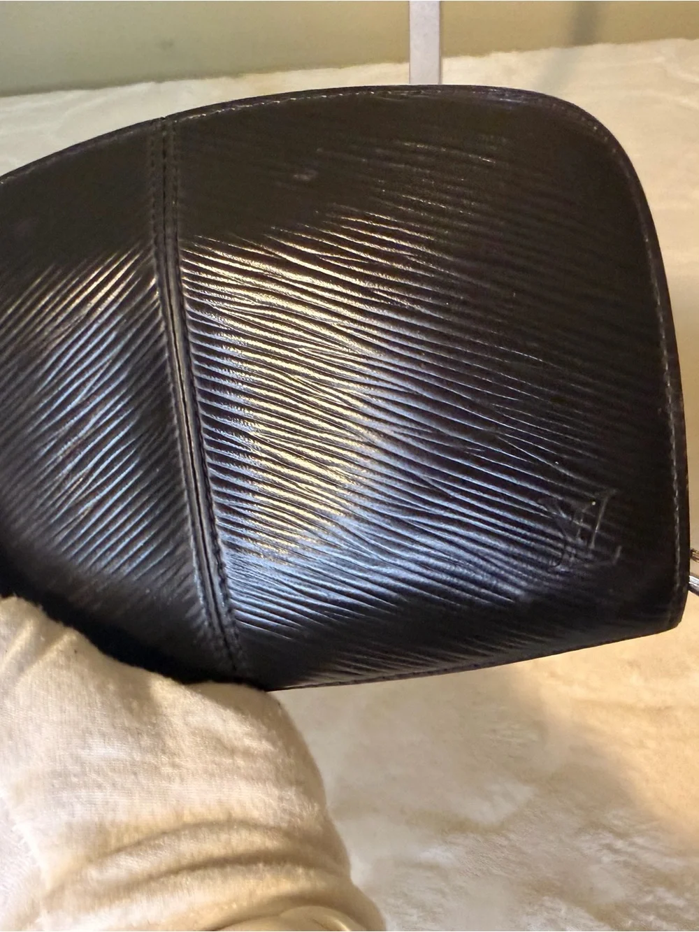 Louis Vuitton Demi-Lune Pochette in Black Epi Leather